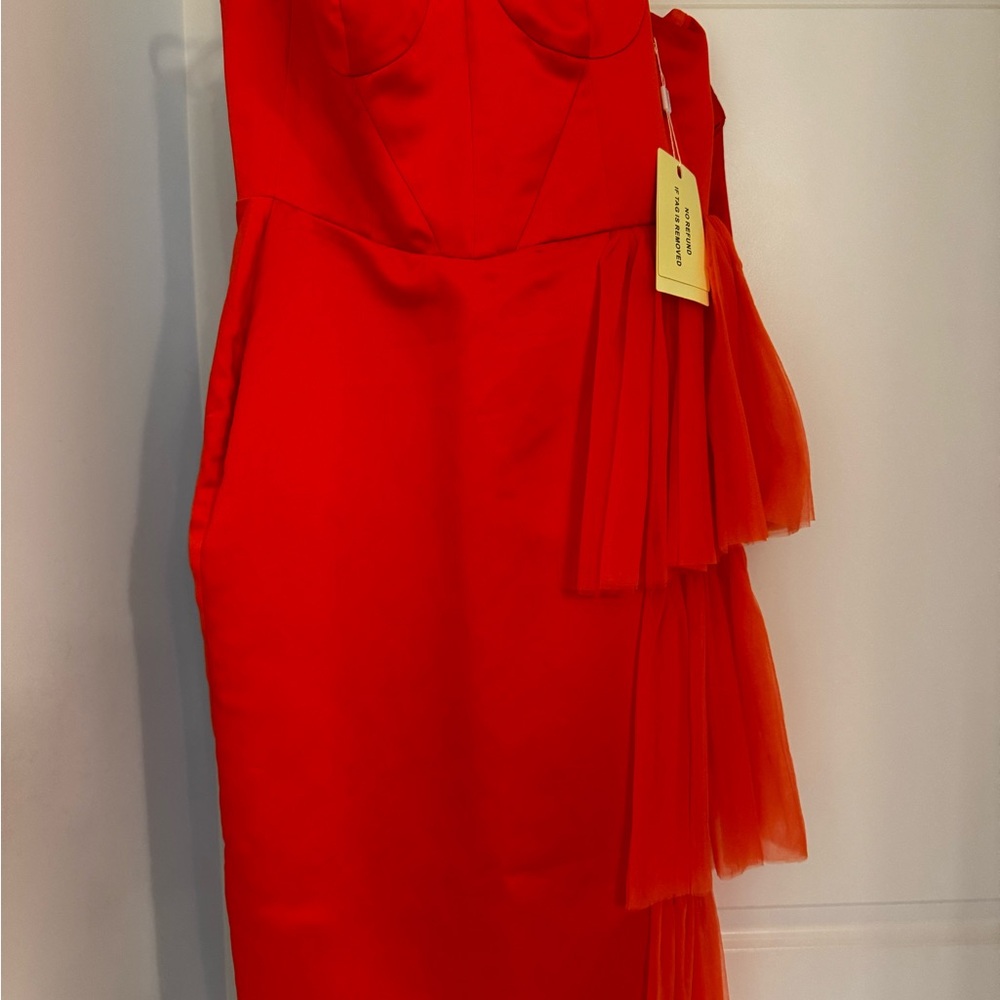 Elegant Red Strapless Dress